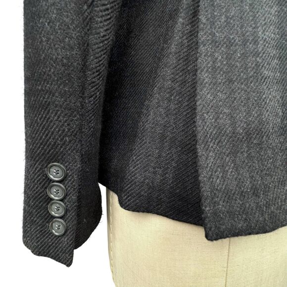 Ann Taylor Loft Womens Plaid Blazer Sz 6 Gray Office Career Preppy Old Money - Picture 7 of 15